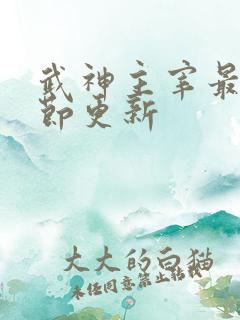 武神主宰最新章节更新