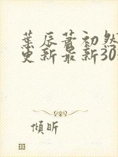 叶辰萧初然刚刚更新最新3030章