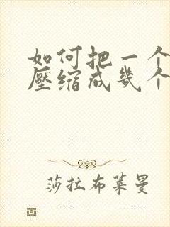 如何把一个文件压缩成几个压缩包