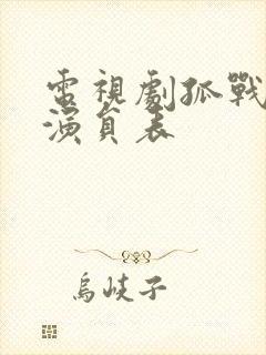 电视剧孤战迷城演员表