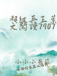 超级兵王叶谦全文阅读7907章