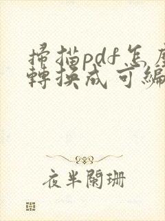 扫描pdf怎么转换成可编辑word文档