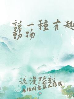 说一种有趣的小动物