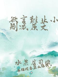 欲言难止小说无删减原文