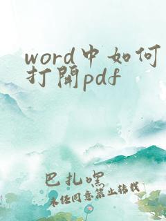 word中如何打开pdf
