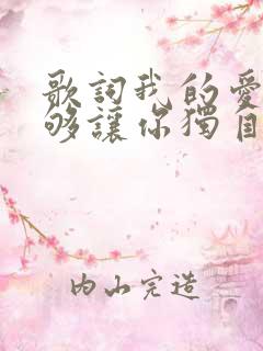 歌词我的爱只能够让你独自拥有