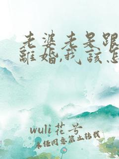 老婆老是跟我说离婚,我该怎么办呢