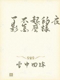 了不起的夜晚电影怎么样