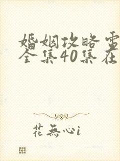 婚姻攻略电视剧全集40集在线观看集