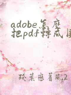 adobe怎么把pdf转成图片