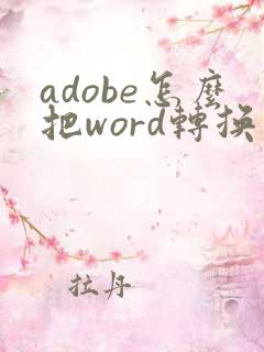 adobe怎么把word转换成pdf