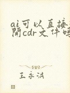 ai可以直接打开cdr文件吗