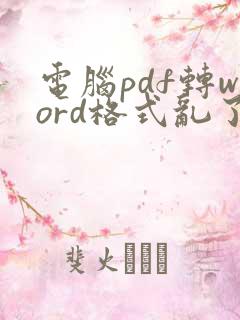 电脑pdf转word格式乱了怎么调整