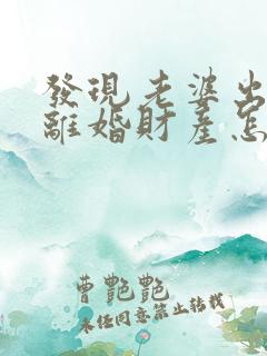 发现老婆出轨了离婚财产怎么分割