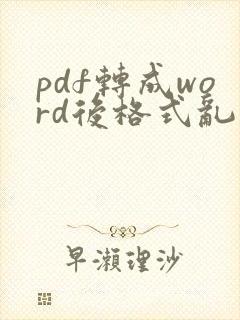 pdf转成word后格式乱了怎么修改