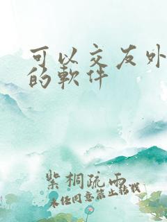 可以交友外国人的软件