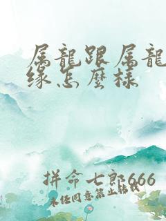 属龙跟属龙的姻缘怎么样