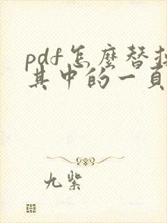 pdf怎么替换其中的一页