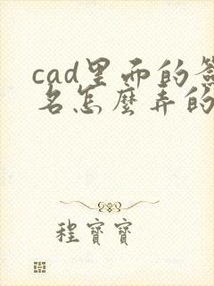 cad里面的签名怎么弄的
