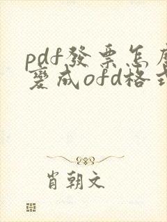 pdf发票怎么变成ofd格式发票