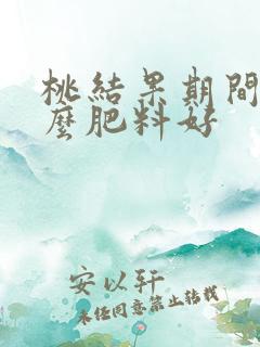 桃结果期间喂什么肥料好