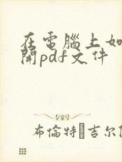在电脑上如何打开pdf文件