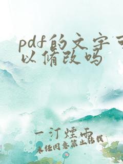 pdf的文字可以修改吗