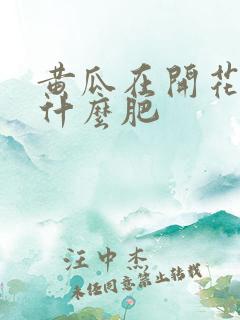 黄瓜在开花期施什么肥