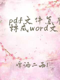 pdf文件怎么转成word文件