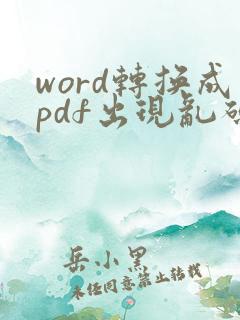 word转换成pdf出现乱码怎么办