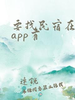 要找民宿在哪个app有