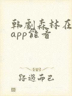 韩剧森林在哪个app能看