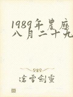 1989年农历八月二十九生辰八字