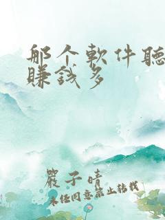 那个软件听小说赚钱多