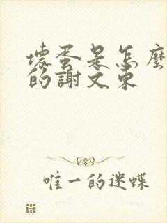 坏蛋是怎么炼成的谢文东