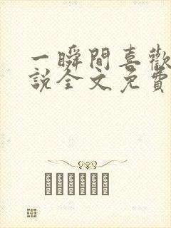 一瞬间喜欢你小说全文免费阅读