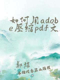如何用adobe压缩pdf文件