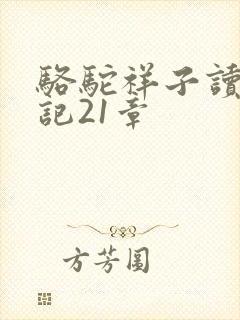 骆驼祥子读书笔记21章