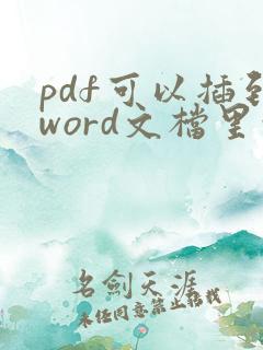 pdf可以插到word文档里吗