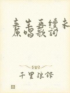来生再续未了情原唱歌词