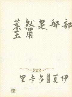 叶然是哪部小说主角