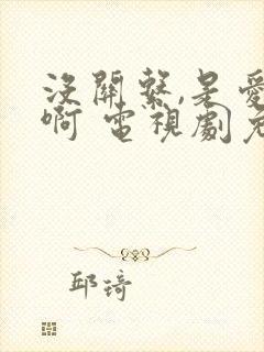 没关系,是爱情啊 电视剧免费