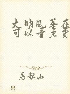 大明风华在哪里可以看免费的电视剧