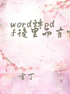 word转pdf后里面有空白页