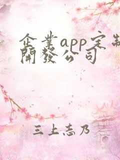 企业app定制开发公司