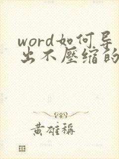 word如何导出不压缩的pdf
