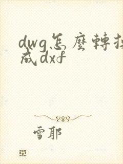 dwg怎么转换成dxf