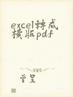 excel转成横版pdf