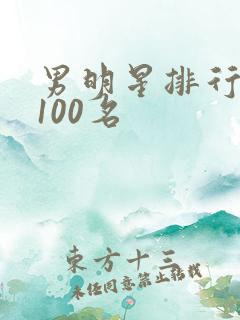 男明星排行榜前100名