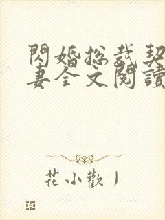 闪婚总裁契约甜妻全文阅读